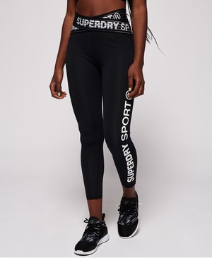 Superdry Core Cross 7/8 Leggings Női Sportruházat Fekete | XGKNE8971